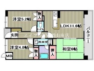 岡山駅 徒歩15分 8階の物件間取画像